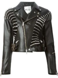 Pearl Pleated Biker Jacket by Comme Des Garçons Noir Kei Ninomiya at Farfetch