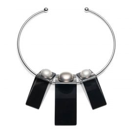 Pearl Studded Geometric Collar at Alexis Bittar