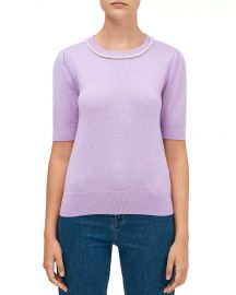 Pearl-Trimmed Sweater at Bloomingdales