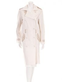 Pearl button trench coat by Yves Saint Laurent at The Real Real