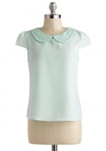 Pearl collar top at Modcloth