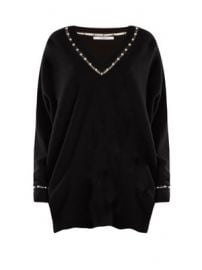 Pearl-embellished V-neck wool-blend sweater at Matches