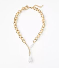Pearlized Chunky Chain Link Y Necklace at Loft