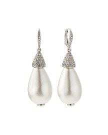 Pearly Crystal Teardrop Earrings by Oscar de la Renta at Bergdorf Goodman