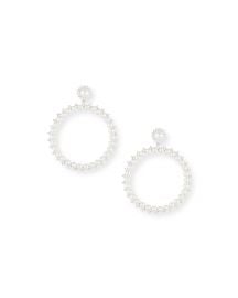 Pearly Drama Hoop Earrings by Fallon at Neiman Marcus