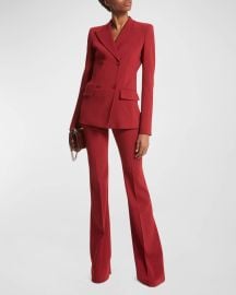 Pebble Crepe Double Breasted Blazer Michael Kors at Neiman Marcus