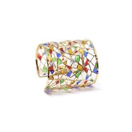 Peggy Cuff Gold Plated Bronze Architecture--porter at CoRo Jewels