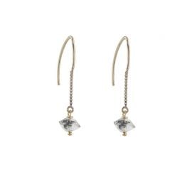 Peggy Li Half Herkimer Threader Earrings at Peggy Li