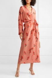 Peignoir Floral-Print Silk Robe by Bernadette at Net A Porter