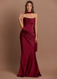 Pelagia Merlot Maxi Dress | Azazie at Azazie