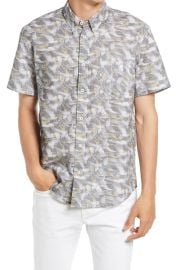 Pelican Sketch Regular Fit Short Sleeve Button-Down Shirt at Nordstrom