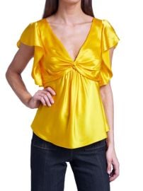 Pem Silk Flutter Sleeve Blouse at Saks Off 5th