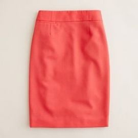 Pencil skirt in wool crepe in Red at J. Crew