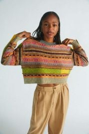 Penny Patchwork Cropped Sweater by Urban Outfitters at Urban Outfitters