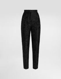 Peony-motif brocade trousers in Black for Women DolceampGabbana US at Dolce & Gabbana