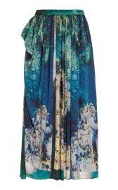 Peplos Printed Charmeuse Maxi Skirt By Diotima at Moda Operandi