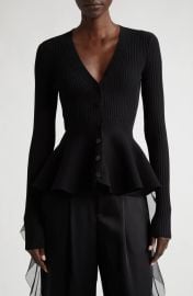 Peplum Rib Cardigan at Nordstrom