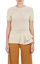 Peplum Wool-Blend Short-Sleeve Sweater at Barneys