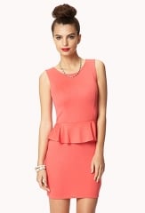 Peplum dress in coral at Forever 21