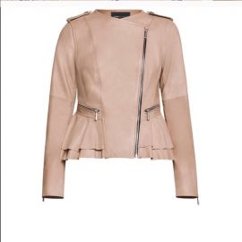 Peplum leather jacket at Bcbgmaxazria