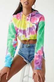 Pepsi Tie-Dye Cropped Hoodie at Forever 21