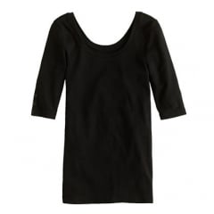 Perfect Fit Ballet Button Tee in black at J. Crew