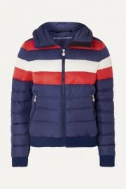 Perfect Moment - Queenie striped quilted down jacket at Net A Porter