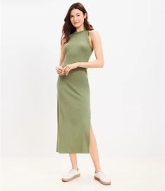 Perfect Ribbed Tank Midi Dress at Loft