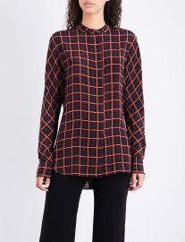 Perfect dolman checked silk shirt at Selfridges