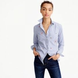 Perfect shirt with bee embellishment at J. Crew