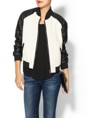 Perforated leather bomber jacket at Piperlime