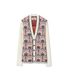 Performance Merino Floral Jacquard Cardigan by Tory Burch at Tory Burch