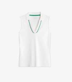 Performance Pique Ruffle Sleeveless Polo at Tory Burch