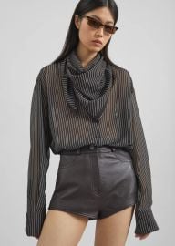 Peri Striped Shirt - BrownWhite Stripe The Frankie Shop at The Frankie Shop