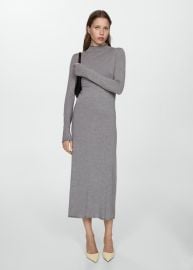 Perkins-neck knitted dress - Women MANGO USA at Mango