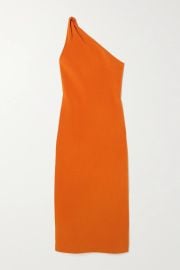 Persephone One-Shoulder Stretch-Knit Midi Dress by Galvan at Net A Porter