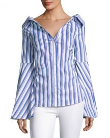 Persephone Striped Decollete Shirt by Caroline Constas at Bergdorf Goodman