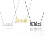 Personalised nameplate necklace at Sarah & Chloe