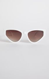 Peta and Jain - Lacey Sunglasses in White Frame Brown Grad Lens Showpo USA at Showpo