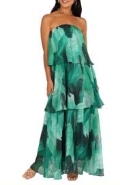 Petal & Pup Bloom Strapless Tiered Chiffon Maxi Dress at Nordstrom