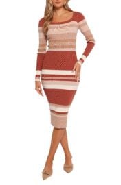 Petal & Pup Colten Stripe Long Sleeve Rib Sweater Dress at Nordstrom