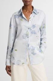 Petal Blur Floral Silk Button-Up Shirt at Nordstrom