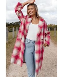 Petal and Pup Womens Gianna Button Front Plaid Long Coat - Macys at Macys