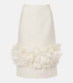 Petal wool and silk midi skirt in white - Toteme at Mytheresa