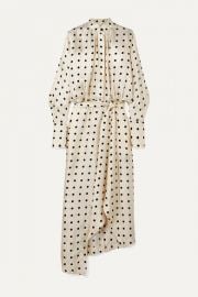 Petar Petrov - Dublin belted asymmetric polka-dot silk-twill dress at Net A Porter