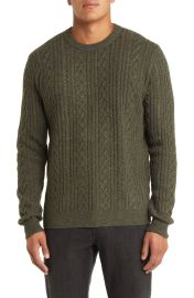 Peter Millar Ridge Cabled Wool Blend Crewneck Sweater at Nordstrom Rack