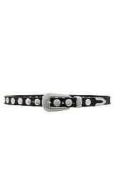 Petit Moments Phoenix Belt With Disc Studs In Black Polished Silver at Revolve