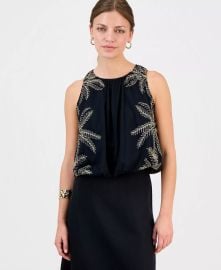 Petite Cotton Embroidered Cinched Tank Top & Embroidered Midi Skirt, Macy\'s Exclusive at Macys