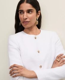 Petite Cropped Crew Neck Jacket at Ann Taylor