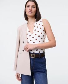 Petite Dotted Sleeveless V-Neck Top at Ann Taylor